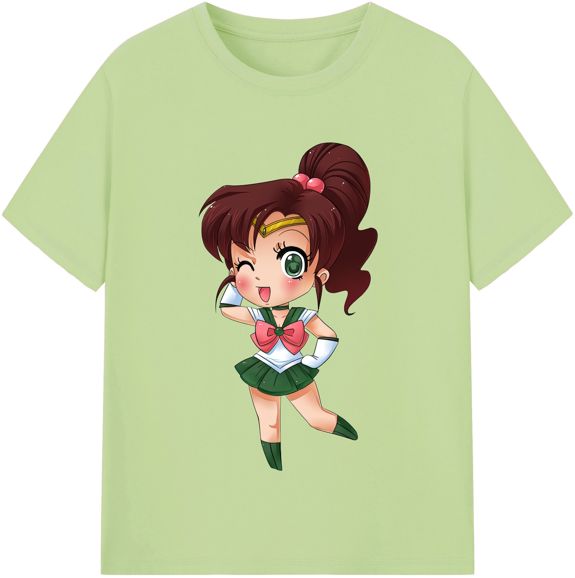 （画像用） 美少女戦士セーラームーン 木野 まこと きの まこと Sailor Moon Kino Makoto （セーラージュピター；Sailor Jupiter） 綿100％半袖Tシャツ（フロントプリント）